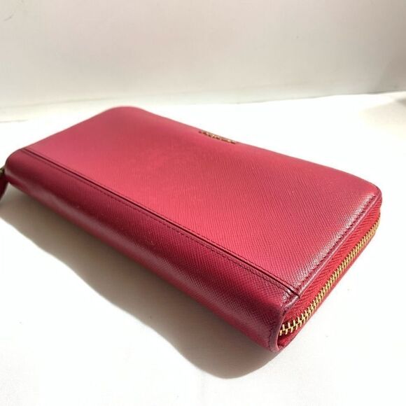 💥AUTHENTIC💥 Prada Saffiano Zip Around Clutch Wallet Pink - Picture 5 of 12